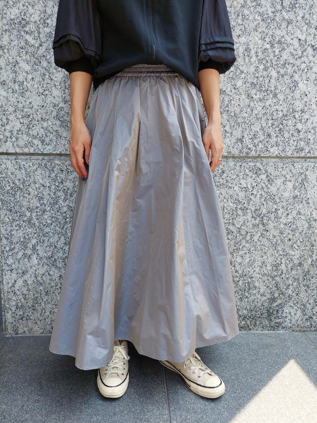 MICA＆DEAL　シャンブレータフタタックギャザースカート